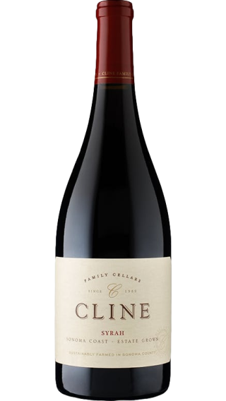 Bottle of Cline  Sonoma Coast Syrah 2017 wine 750 ml