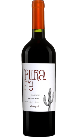 Bottle of Antiyal Pura Fe Carmenere 2021 wine 750 ml