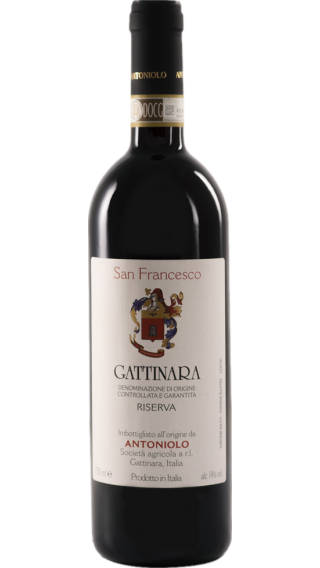 Bottle of Antoniolo San Francesco Gattinara Riserva 2018 wine 750 ml