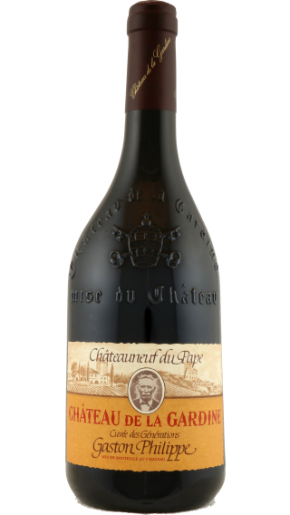 Bottle of Chateau de la Gardine Chateauneuf du Pape Cuvee des Generations Gaston Philippe 2017 wine 750 ml