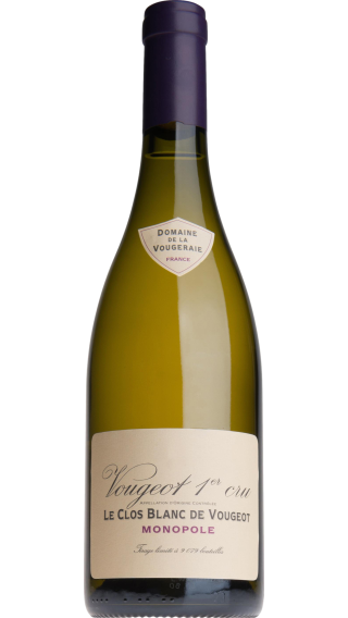 Bottle of Domaine de la Vougeraie Premier Cru Le Clos Blanc de Vougeot 2020 wine 750 ml