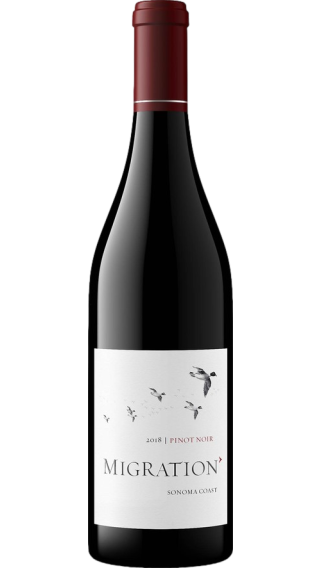 Bottle of Duckhorn Migration Sonoma Coast Pinot Noir 2018 wine 750 ml