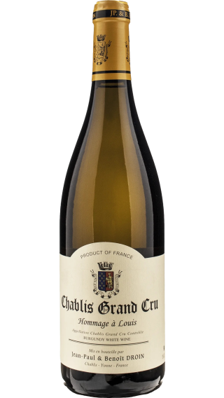 Bottle of Jean-Paul & Benoit Droin Chablis Grand Cru Hommage a Louis 2020 wine 750 ml