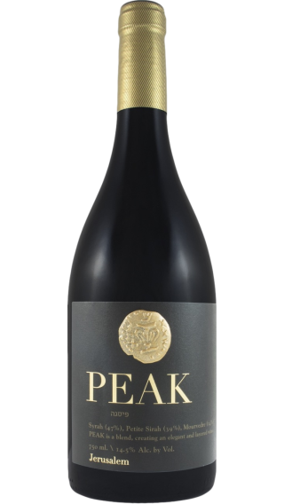 Bottle of Psagot Peak 2018 wine 750 ml