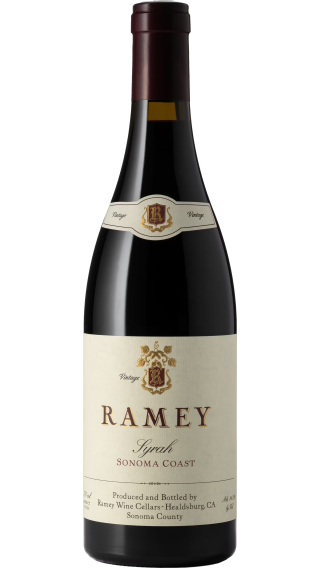 Bottle of Ramey Sonoma Coast Syrah 2019 wine 750 ml