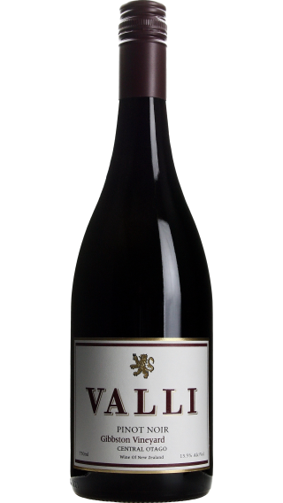 Bottle of Valli Gibbston Vineyard Pinot Noir 2019 wine 750 ml