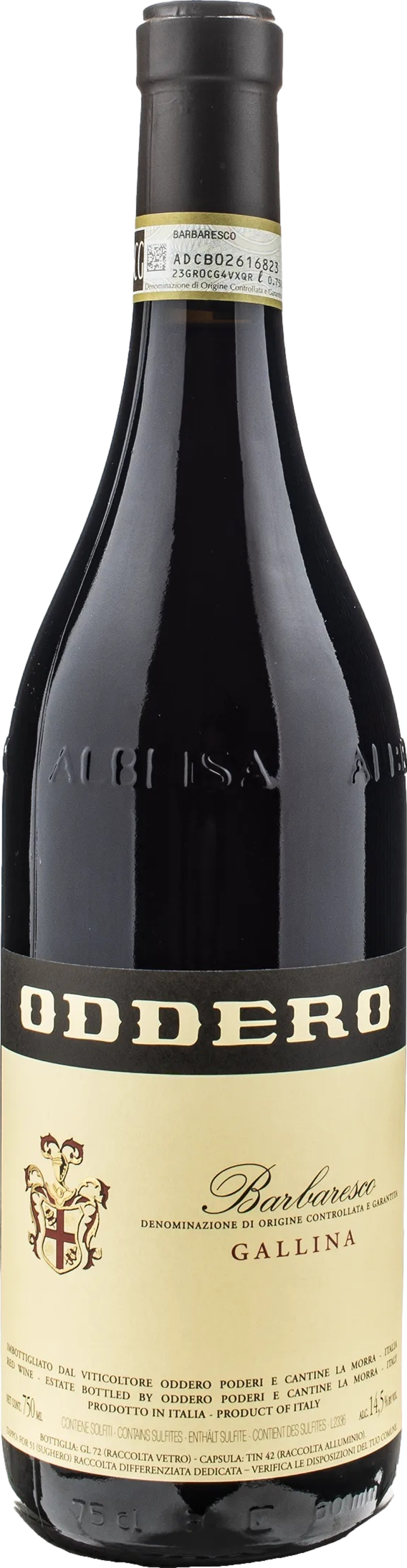 Oddero Barbaresco Gallina 2020 Červené 14.5% 0.75 l (holá láhev)